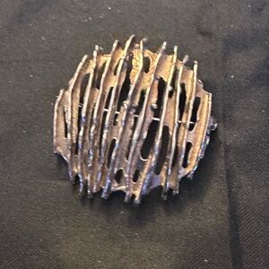 Vintage Modernist Brutalist Sterling Silver Abstract Brooch Pin - 10.5g